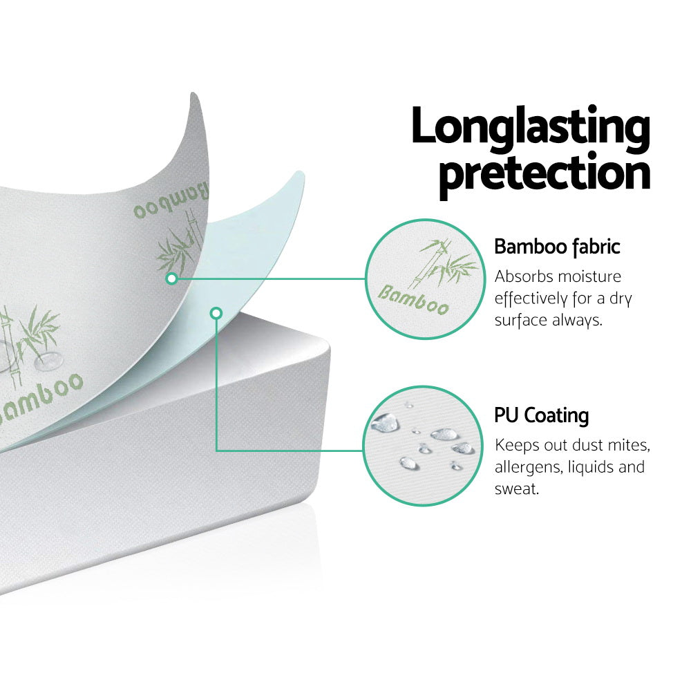 Giselle Bedding Queen Bamboo Mattress Protector - Water-Resistant & Hypoallergenic