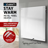 Devanti 450W Slimline Metal Panel Heater - Portable Wall-Mountable Solution for Caravans and Small Spaces - Front View