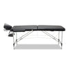 Zenses 2 Fold Portable Aluminium Massage Table Massage Bed Beauty Therapy Black 55cm