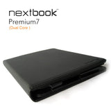 Premium Leather Stand Case for Nextbook Premium7 Tablets 727KC - Black - Front View