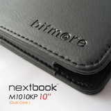 Premium Leather Stand Case for Nextbook M1010KP Tablets - Black - Top-Down View