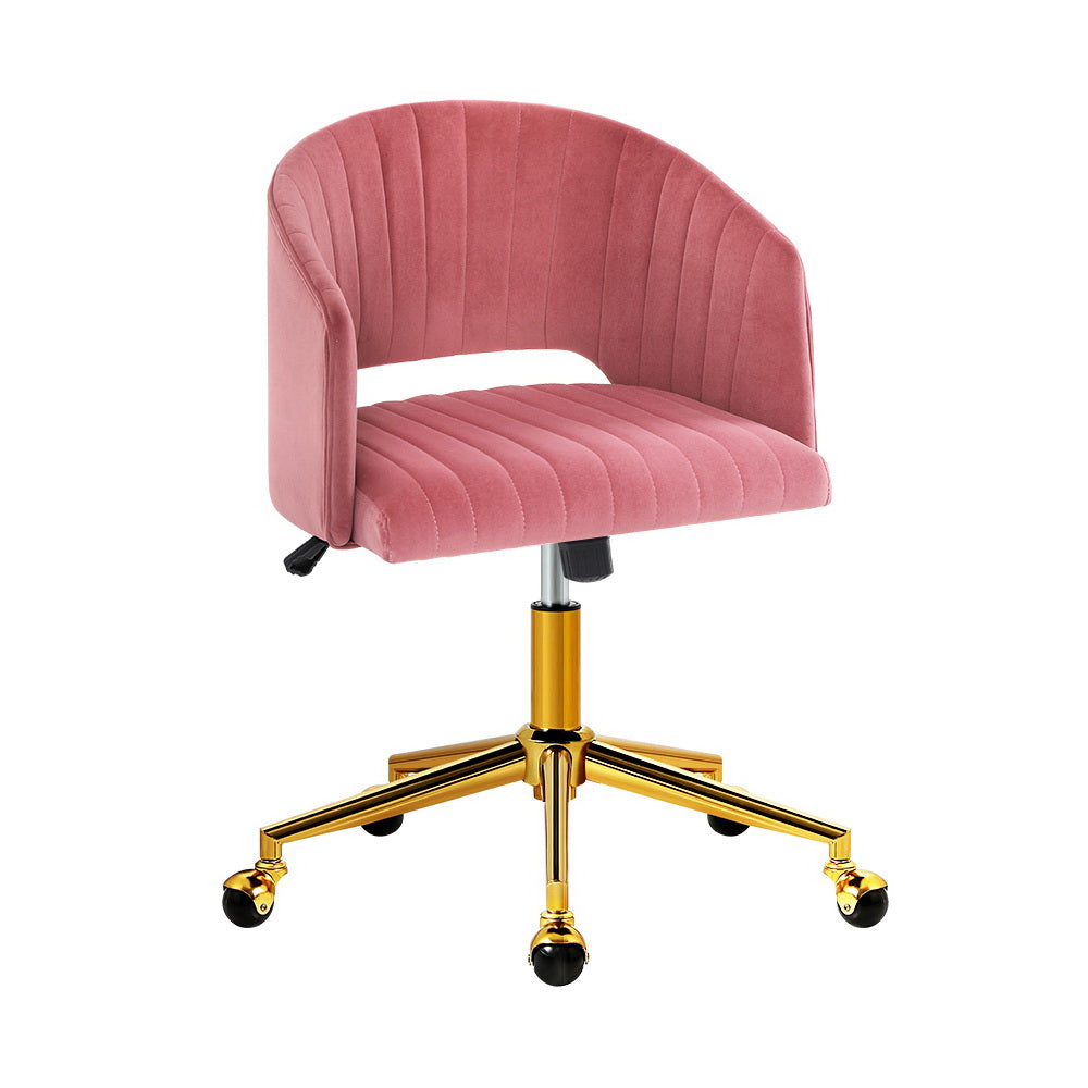 Monroe Vintage Velvet Executive Office Chair with Adjustable Features in Pink