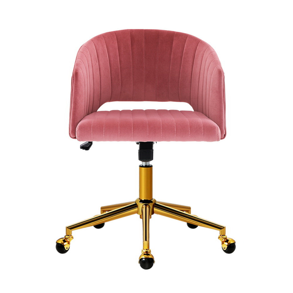 Monroe Vintage Velvet Executive Office Chair with Adjustable Features in Pink