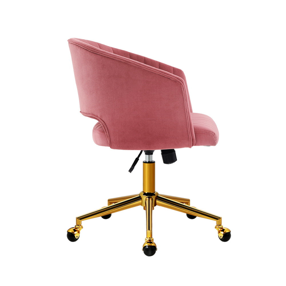 Monroe Vintage Velvet Executive Office Chair with Adjustable Features in Pink