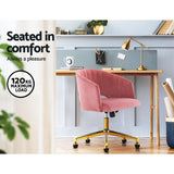 Monroe Vintage Velvet Executive Office Chair with Adjustable Features in Pink - Rear View