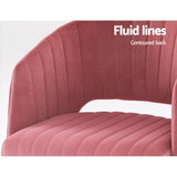 Monroe Vintage Velvet Executive Office Chair with Adjustable Features in Pink - Close-Up Angle