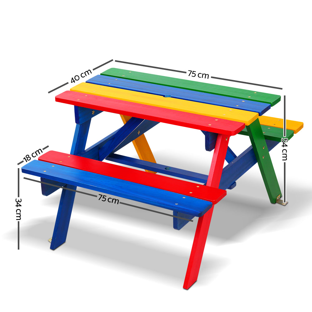 Vibrant Keezi Kids Outdoor Picnic Table and Bench Set