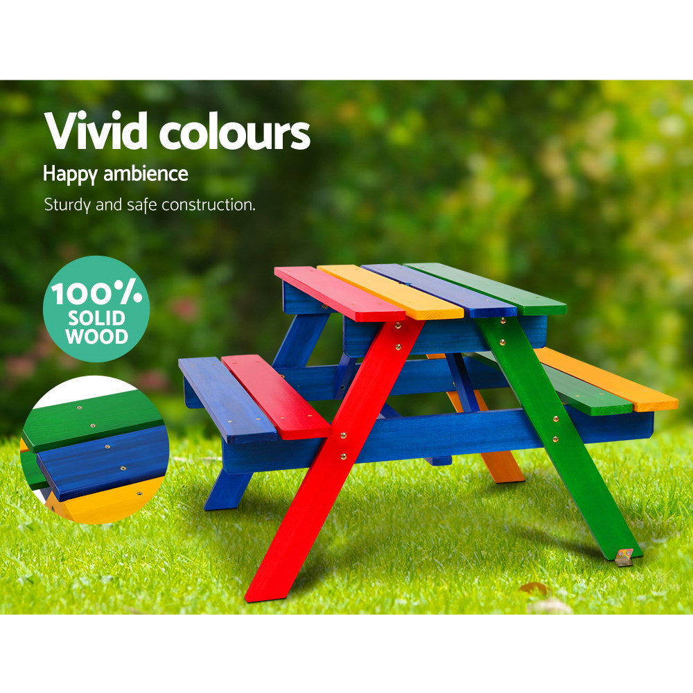 Vibrant Keezi Kids Outdoor Picnic Table and Bench Set