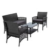 Gardeon Outdoor Furniture Dining Set Outdoor Lounge Setting Rattan Patio Grey