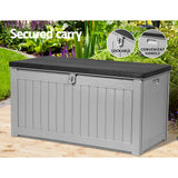 Gardeon Multifuntional Outdoor Storage Bench with 190L Capacity - Close-Up Angle