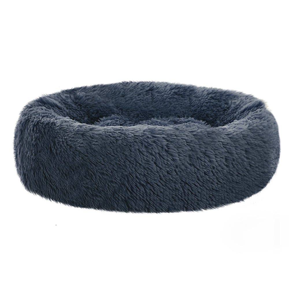 Calming Cave Pet Bed for Dogs and Cats – Medium Dark Grey, Washable and Comfy 75cm
