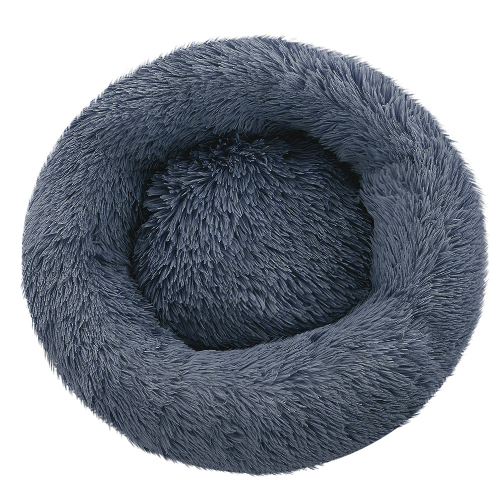 Calming Cave Pet Bed for Dogs and Cats – Medium Dark Grey, Washable and Comfy 75cm