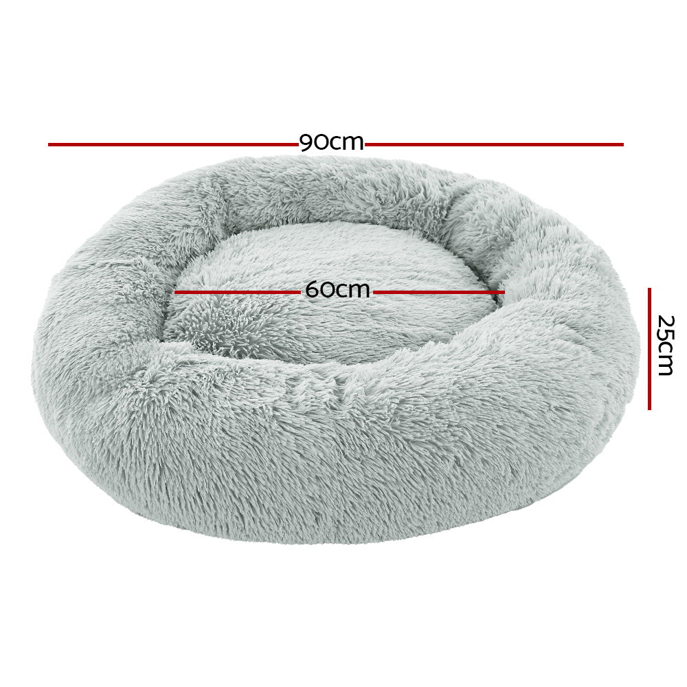 Light Grey Large i.Pet Pet Bed for Dogs and Cats - 90cm Comfort Design