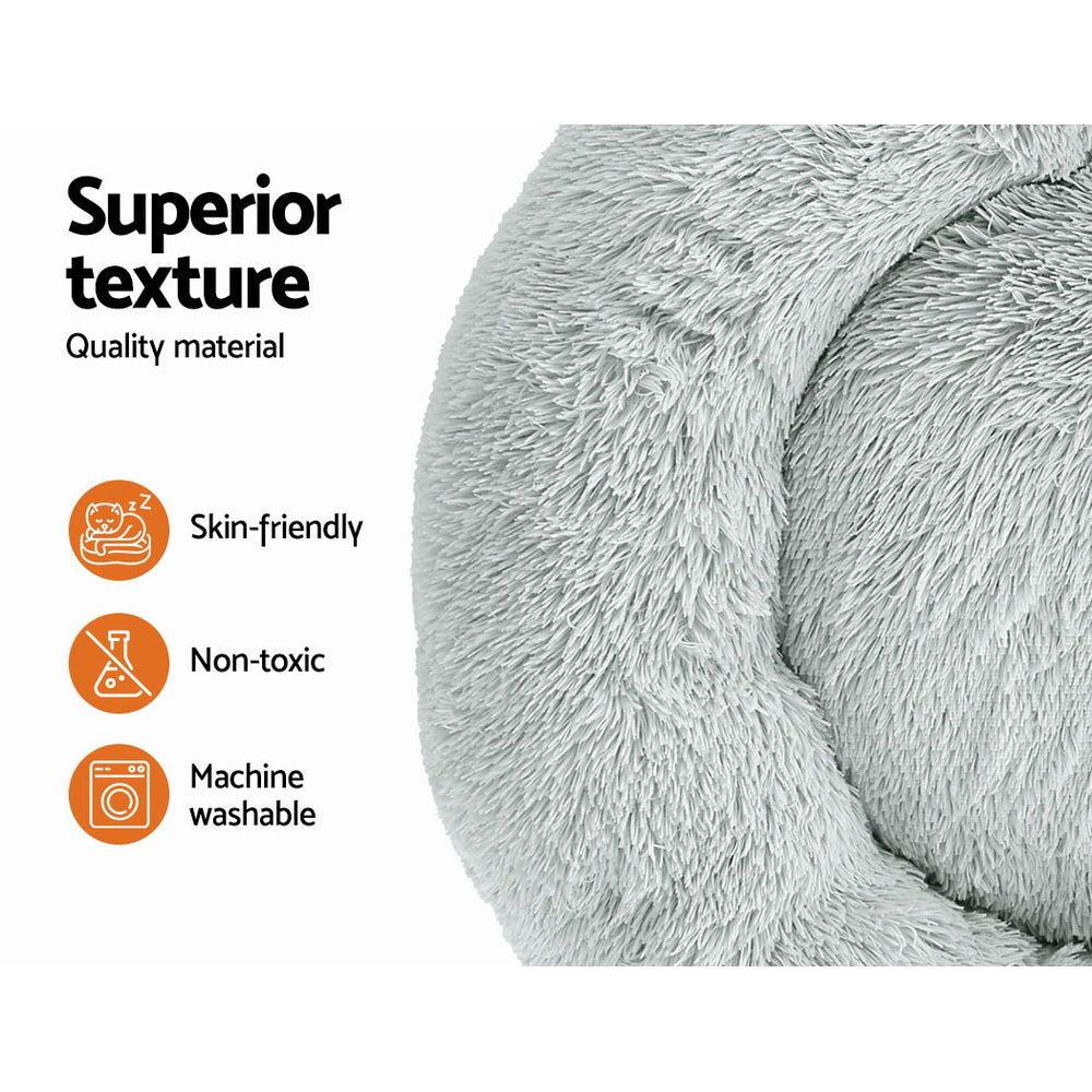 Light Grey Large i.Pet Pet Bed for Dogs and Cats - 90cm Comfort Design