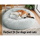 Light Grey Large i.Pet Pet Bed for Dogs and Cats - 90cm Comfort Design - Low Angle