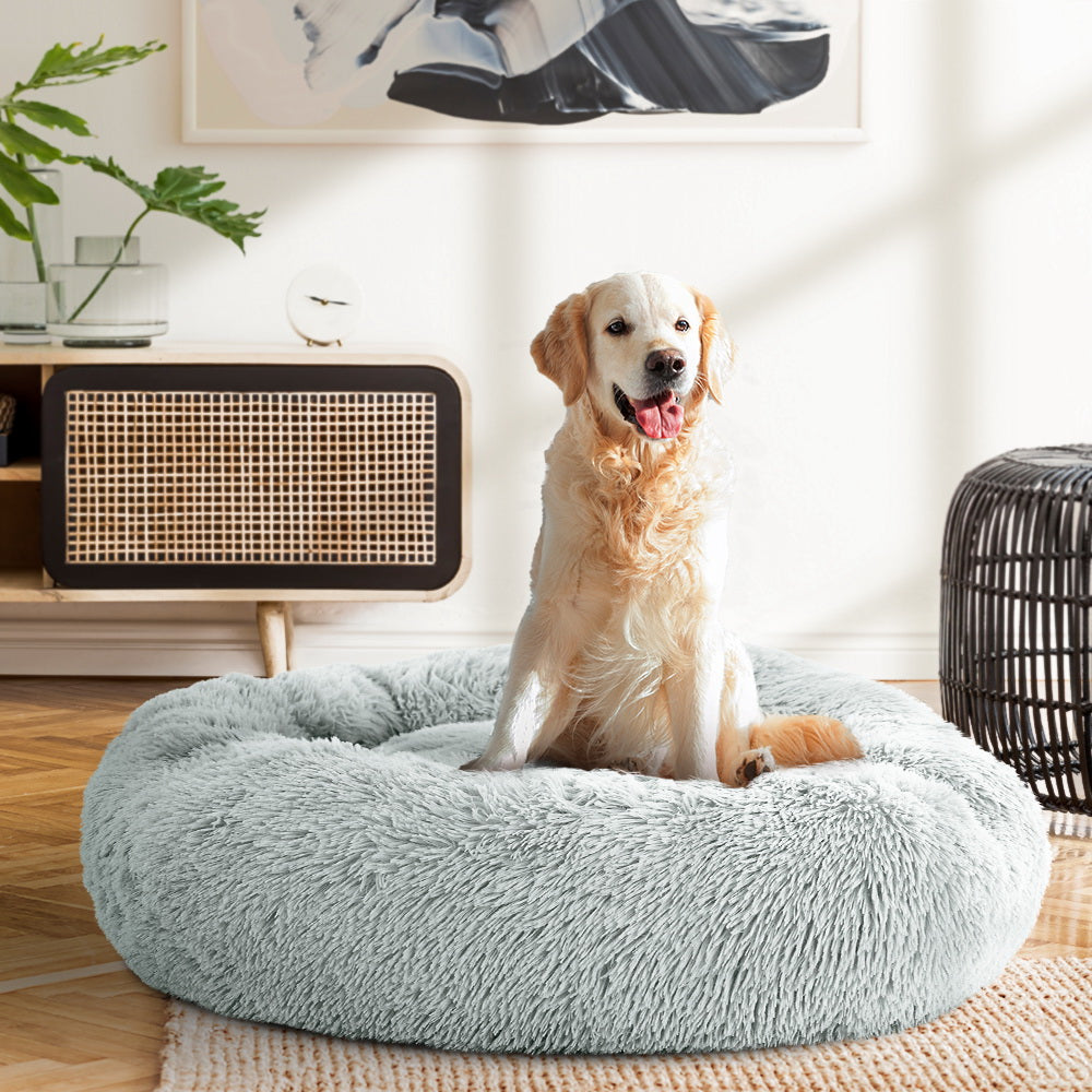 Light Grey Large i.Pet Pet Bed for Dogs and Cats - 90cm Comfort Design
