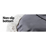 Luxury i.Pet Large Dog and Cat Bed - 90cm White with Brown Accents - Close-Up Angle
