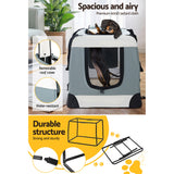 i.Pet Travel Soft Crate for Dogs and Cats - Large Portable Kennel with Foldable Design - Rear View