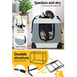 i.Pet Pet Carrier Soft Crate Dog Cat Travel 70x52CM Portable Foldable Car Large - Rear View