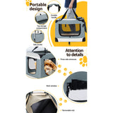 i.Pet Pet Carrier Soft Crate Dog Cat Travel 70x52CM Portable Foldable Car Large - Close-Up Angle