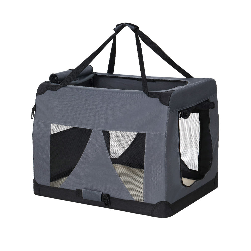 i.Pet Portable Soft Crate for Dogs and Cats - Foldable Travel Carrier with Mesh Windows
