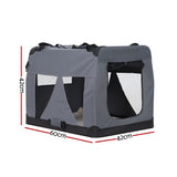 i.Pet Portable Soft Crate for Dogs and Cats - Foldable Travel Carrier with Mesh Windows - Side View