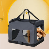i.Pet Portable Soft Crate for Dogs and Cats - Foldable Travel Carrier with Mesh Windows