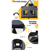 i.Pet Pet Carrier Soft Crate Dog Cat Travel 82x58CM Portable Foldable Car XL - Close-Up Angle