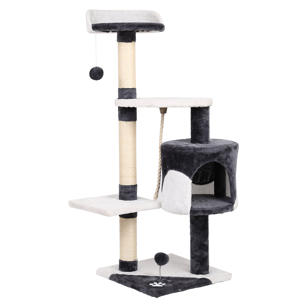 Deluxe 112cm Multi-Level Cat Tree with Scratching Posts, Condo and Plush Perches