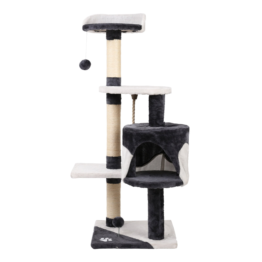 Deluxe 112cm Multi-Level Cat Tree with Scratching Posts, Condo and Plush Perches