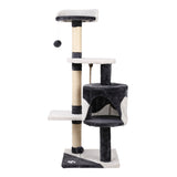 Deluxe 112cm Multi-Level Cat Tree with Scratching Posts, Condo and Plush Perches - Top-Down View