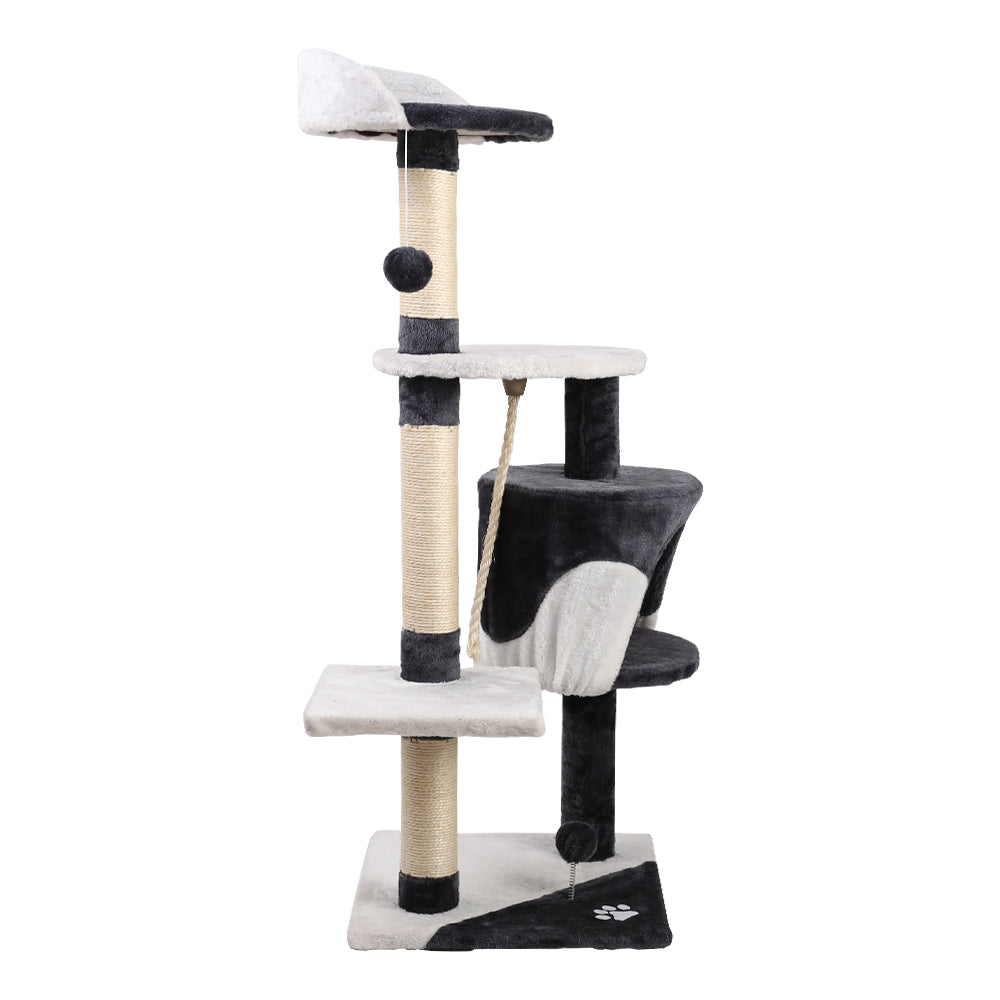 Deluxe 112cm Multi-Level Cat Tree with Scratching Posts, Condo and Plush Perches