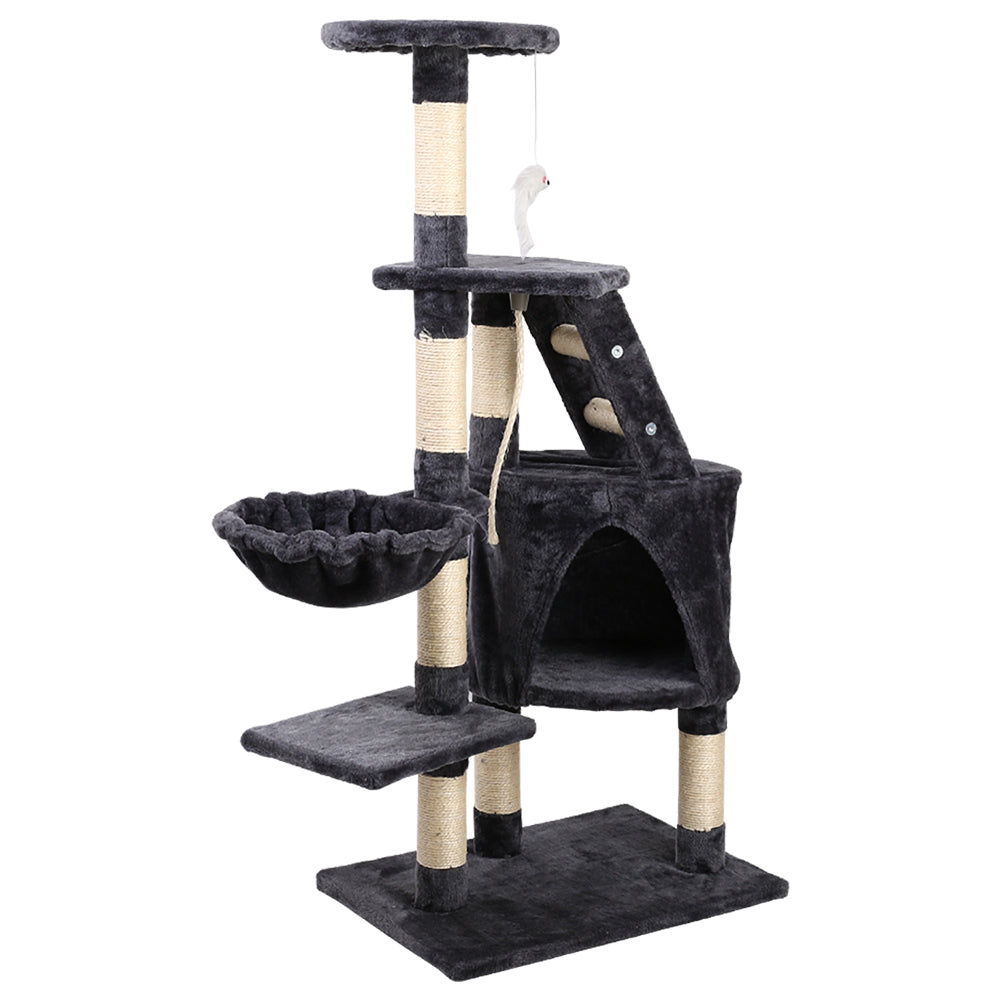 Multi-Level Cat Tree Tower with Scratching Posts and Cozy Condo for Feline Fun - 120cm Dark Grey