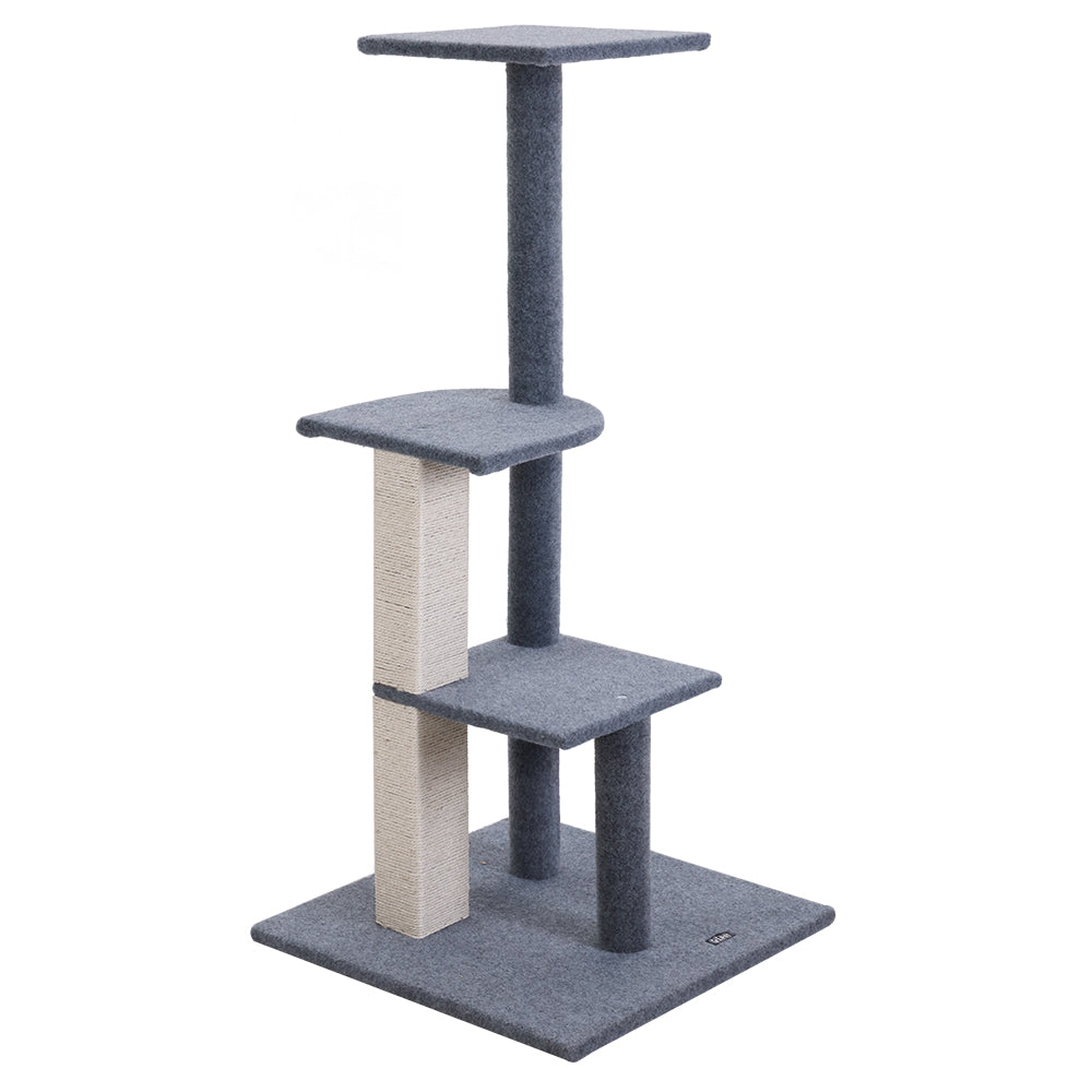 Feline Paradise 124cm Cat Tree with Scratching Posts and Cozy Condos for Play and Relaxation