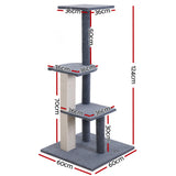 Feline Paradise 124cm Cat Tree with Scratching Posts and Cozy Condos for Play and Relaxation - Side View