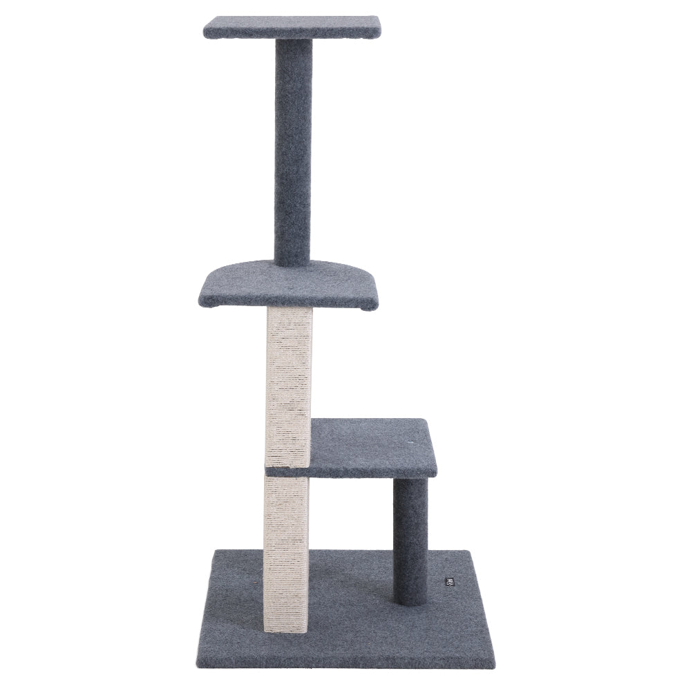Feline Paradise 124cm Cat Tree with Scratching Posts and Cozy Condos for Play and Relaxation