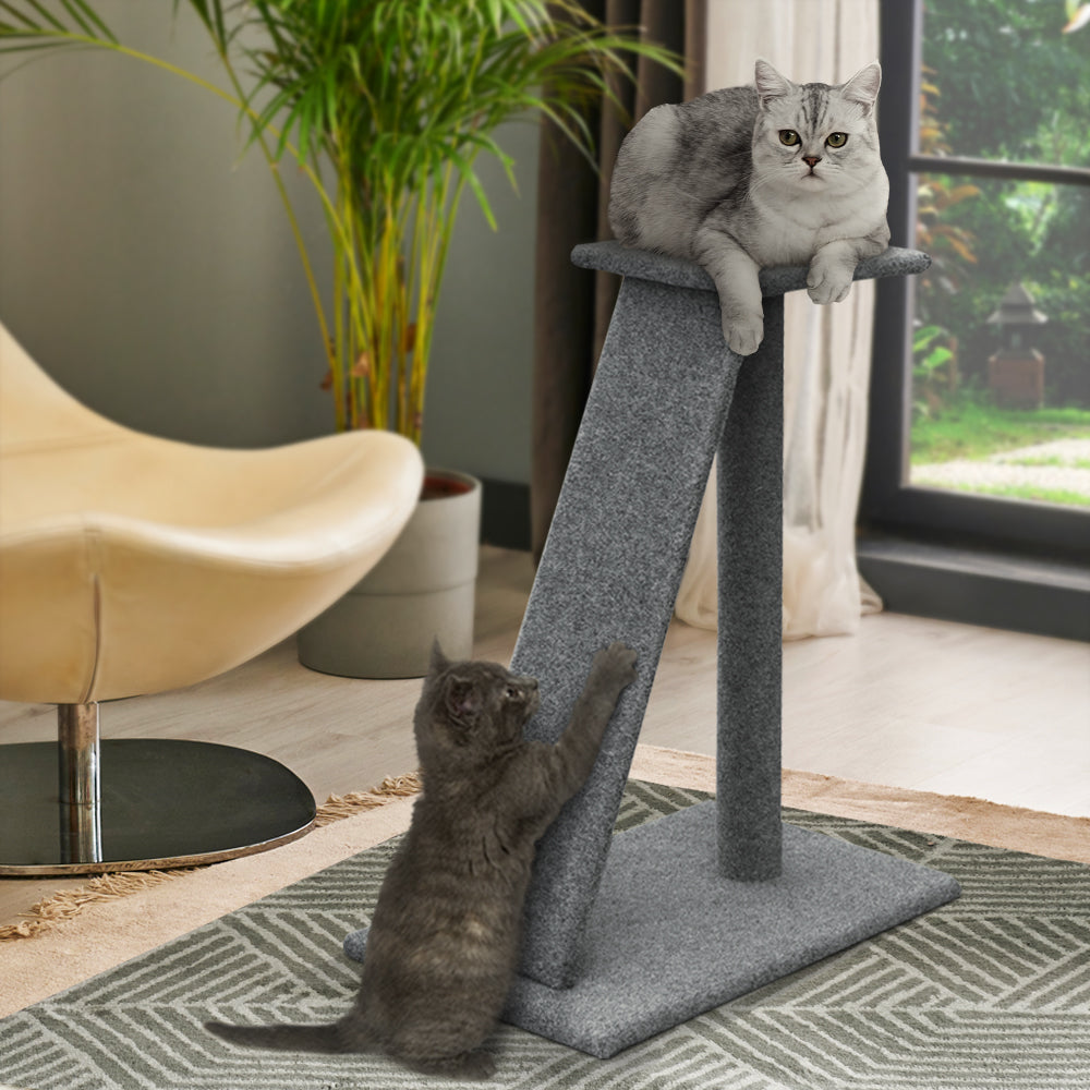 Deluxe 82cm Cat Tree Tower with Scratching Post, Slide, and Cozy Condo