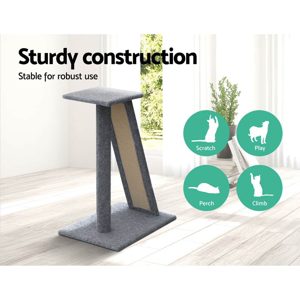 Deluxe 82cm Cat Tree Tower with Scratching Post, Slide, and Cozy Condo