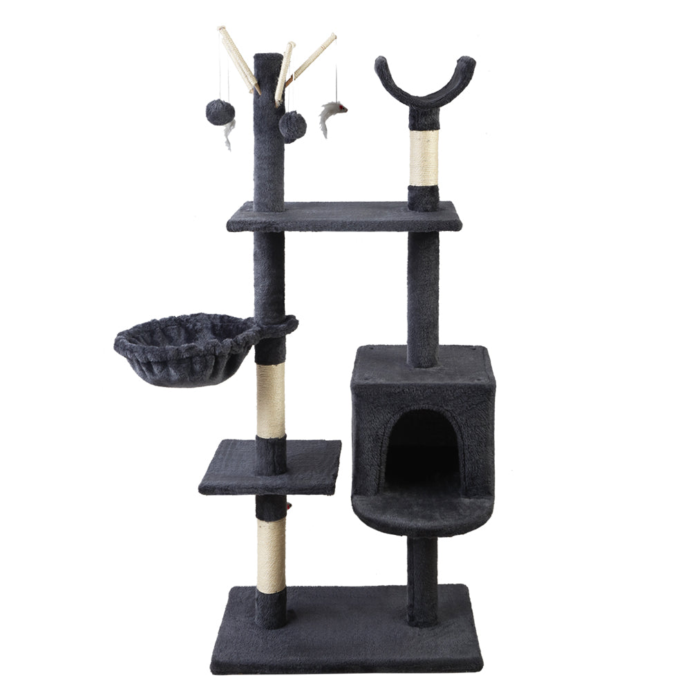 Feline Paradise 140cm Cat Tree with Scratching Post, Condo House, and Plush Furniture
