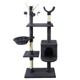 Feline Paradise 140cm Cat Tree with Scratching Post, Condo House, and Plush Furniture - Top-Down View