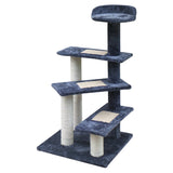 Feline Paradise 100cm Multi-Level Scratching Post and Condo Tree with Plush Steps - Front View