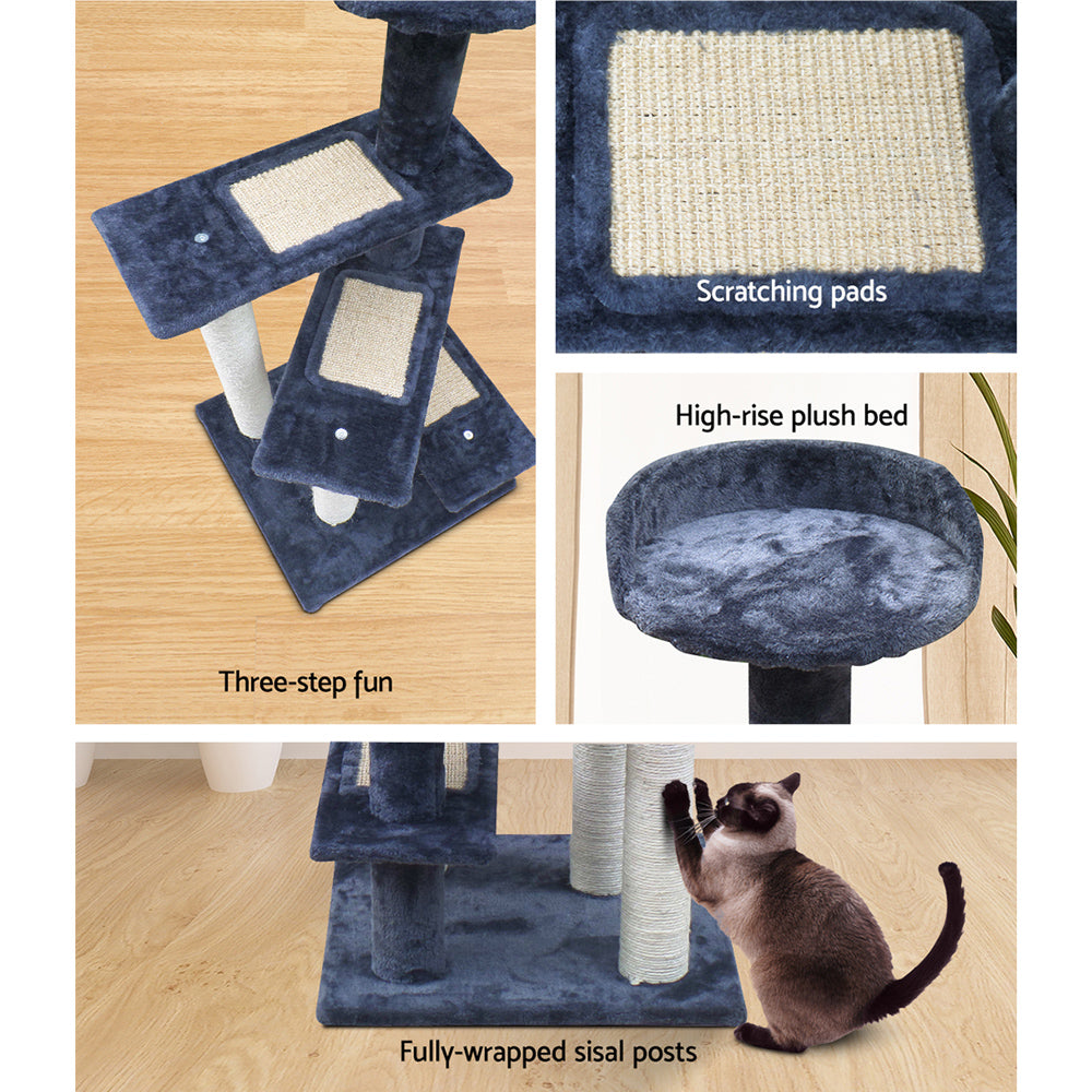 Feline Paradise 100cm Multi-Level Scratching Post and Condo Tree with Plush Steps