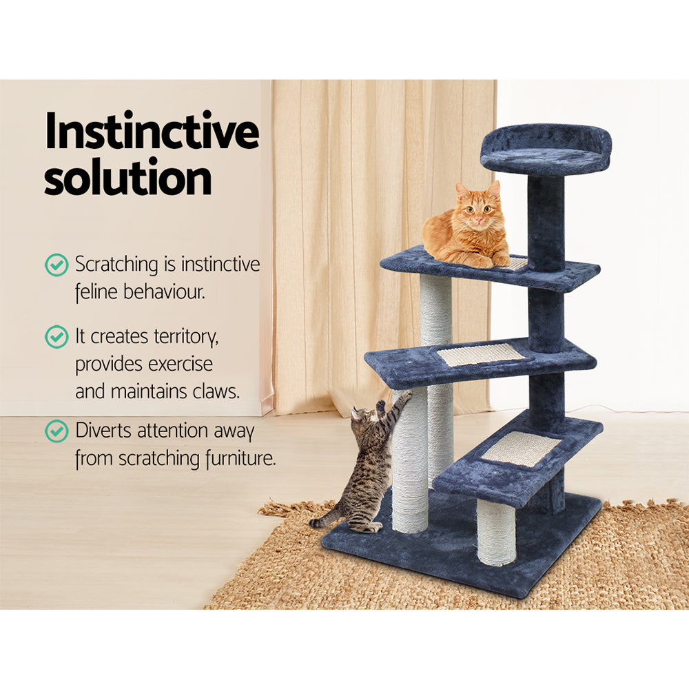 Feline Paradise 100cm Multi-Level Scratching Post and Condo Tree with Plush Steps