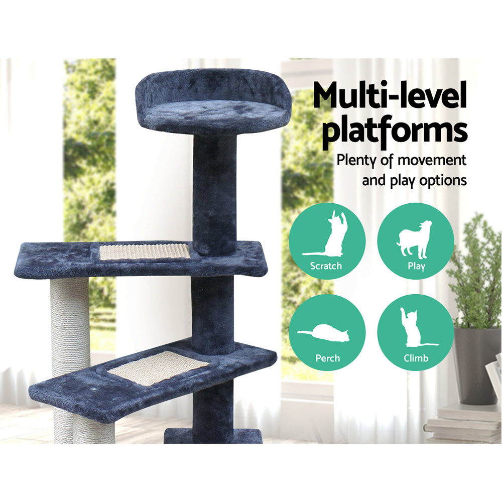 Feline Paradise 100cm Multi-Level Scratching Post and Condo Tree with Plush Steps