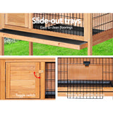 Cozy 70cm Wooden Pet Hutch with Easy Clean Slide-Out Tray - Rear View