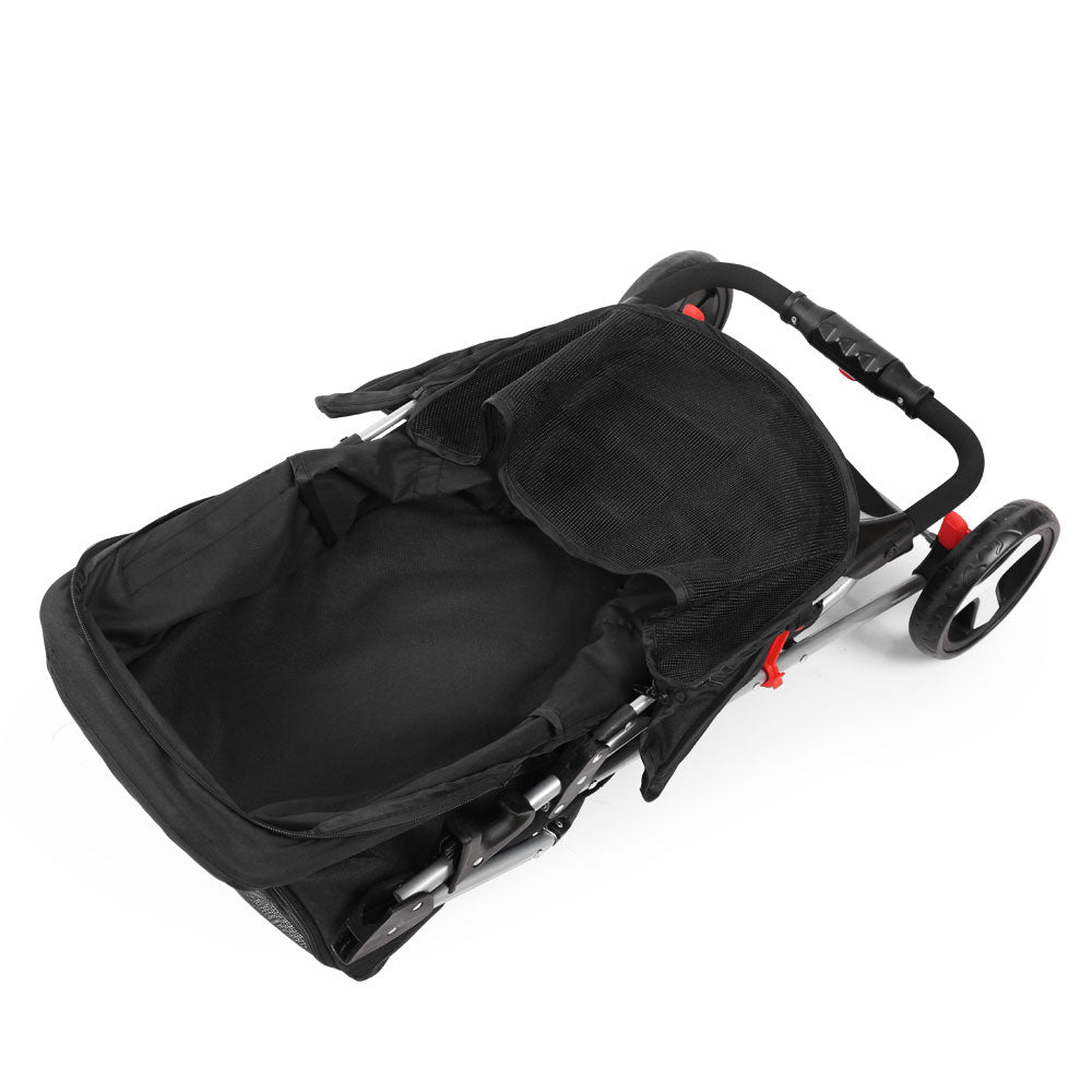 i.Pet Compact 4-Wheel Pet Stroller - Black