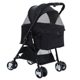 i.Pet 3-in-1 Foldable Dog Stroller Carrier and Car Seat - Medium Size Black - Top-Down View