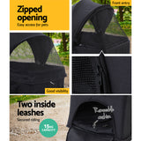 i.Pet 3-in-1 Foldable Dog Stroller Carrier and Car Seat - Medium Size Black - Close-Up Angle
