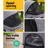 i.Pet Multi-Functional Grey Pet Stroller - Foldable Dog Carrier & Car Seat 3-in-1 - Close-Up Angle