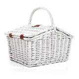 Stylish Insulated Picnic Basket for Two with Blanket and Complete Dining Set - Top-Down View